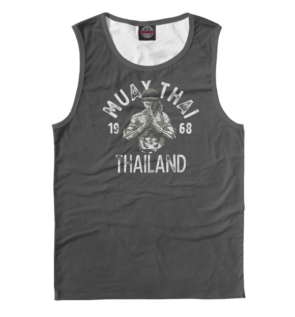 Мужская майка с изображением Muay Thai Thailand Vintage цвета Белый