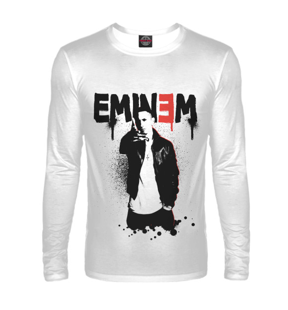 Мужской лонгслив с изображением Eminem цвета Белый