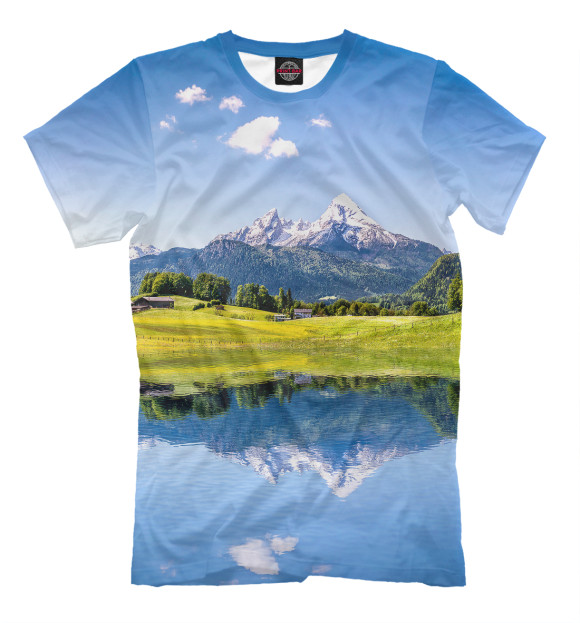 Футболка для мальчиков с изображением Озеро цвета Молочно-белый