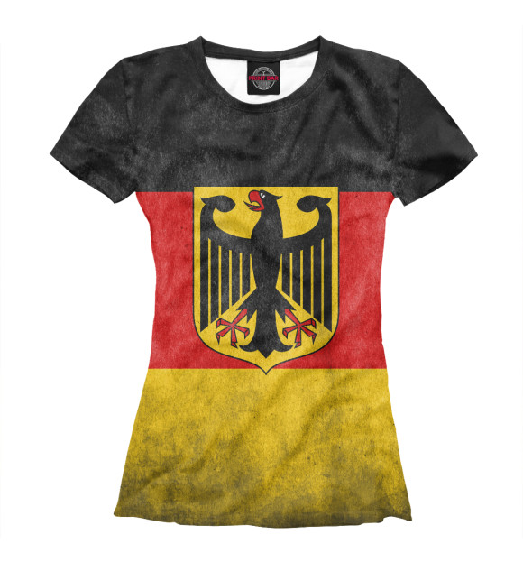 Футболка для девочек с изображением Флаг Германии цвета Белый