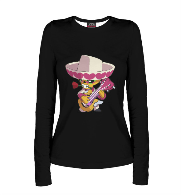 Женский лонгслив с изображением Brawl Stars цвета Белый