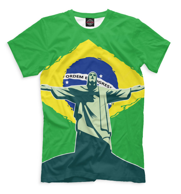 Мужская футболка с изображением Бразилия цвета Молочно-белый