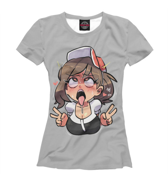 Женская футболка с изображением Ahegao цвета Белый