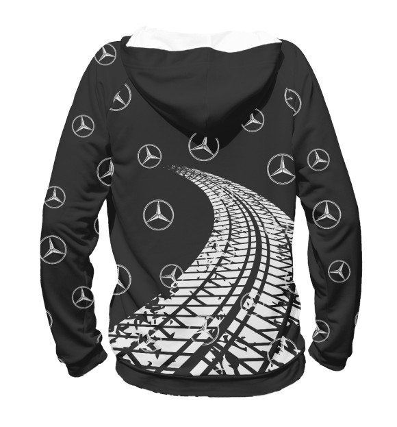 Женское худи с изображением Mercedes / Мерседес цвета Белый