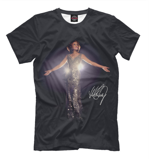 Мужская футболка с изображением Whitney Houston цвета Молочно-белый