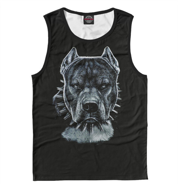 Мужская майка с изображением Собака цвета Белый