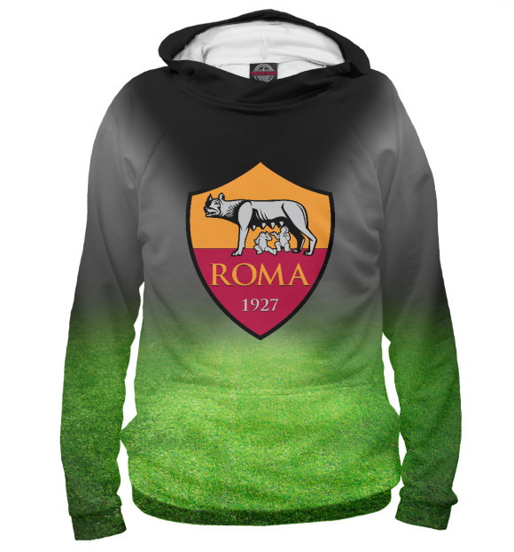 Мужское худи с изображением FC Roma цвета Белый