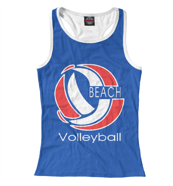 Женская майка-борцовка с изображением Пляжный волейбол цвета Белый