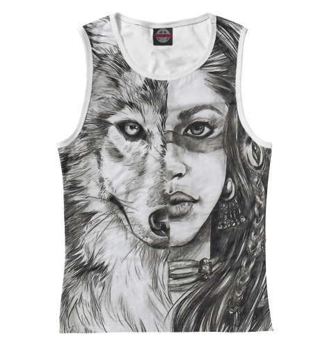 

Майки Print Bar, Белый, волки и индейцы