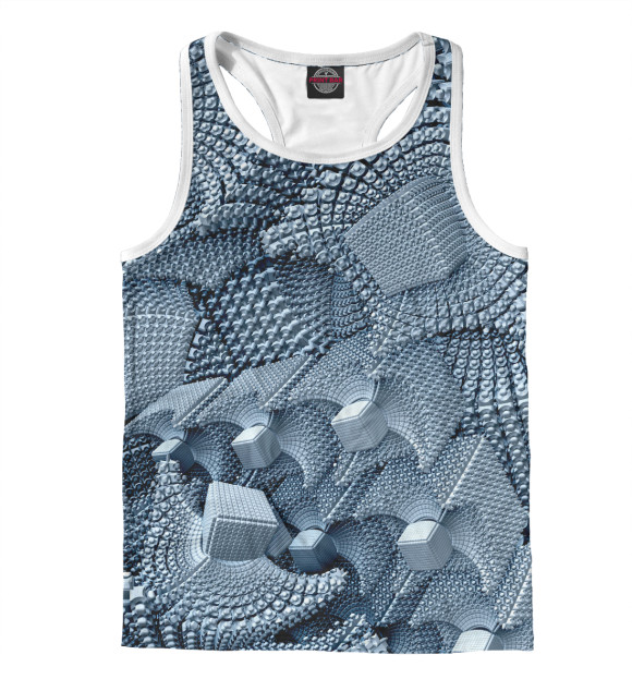 Мужская майка-борцовка с изображением Абстракция куб 3D цвета Белый