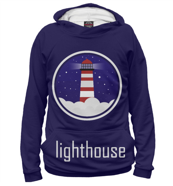Женское худи с изображением Lighthouse - маяк цвета Белый