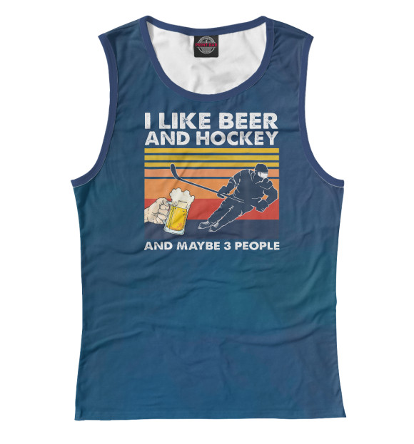 Майка для девочки с изображением I Like Beer And Hockey цвета Белый