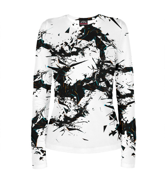 Женский лонгслив с изображением Хаос цвета Белый