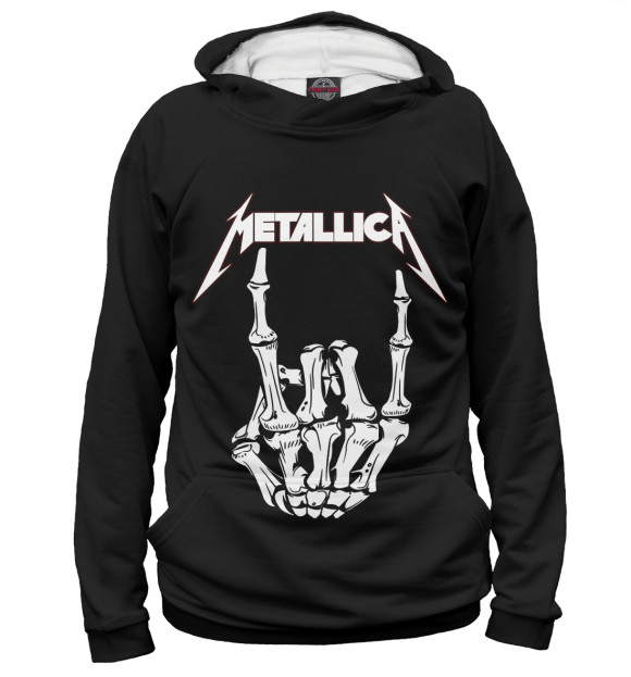 Мужское худи с изображением Metallica цвета Белый
