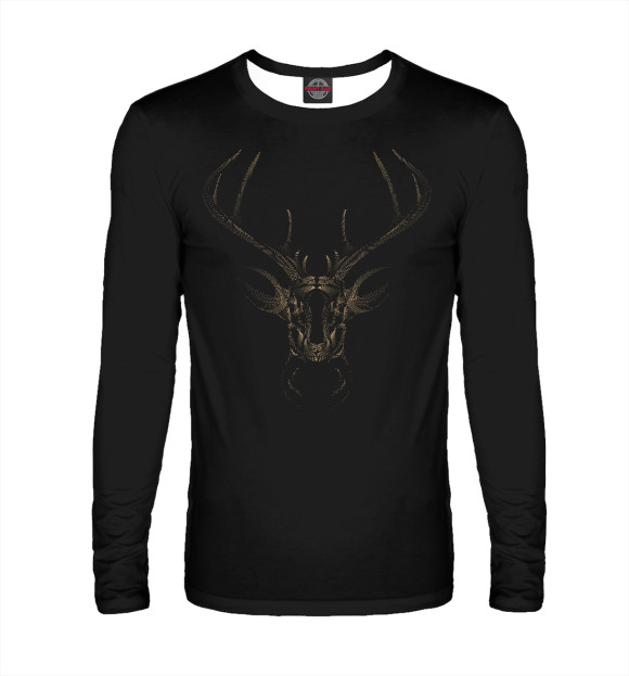 Мужской лонгслив с изображением Golden Deer цвета Белый