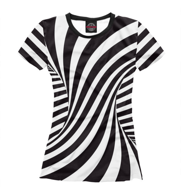 Женская футболка с изображением Стройность: Оптическая Иллюзия цвета Р‘РµР»С‹Р№