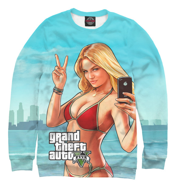 Свитшот для девочек с изображением Grand Theft Auto V цвета Белый