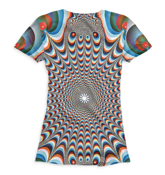Женская футболка с изображением Оптическая иллюзия цвета Белый