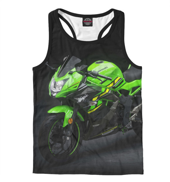 Мужская майка-борцовка с изображением Kawasaki цвета Белый