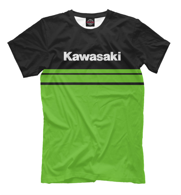 Мужская футболка с изображением kawasaki цвета Хаки