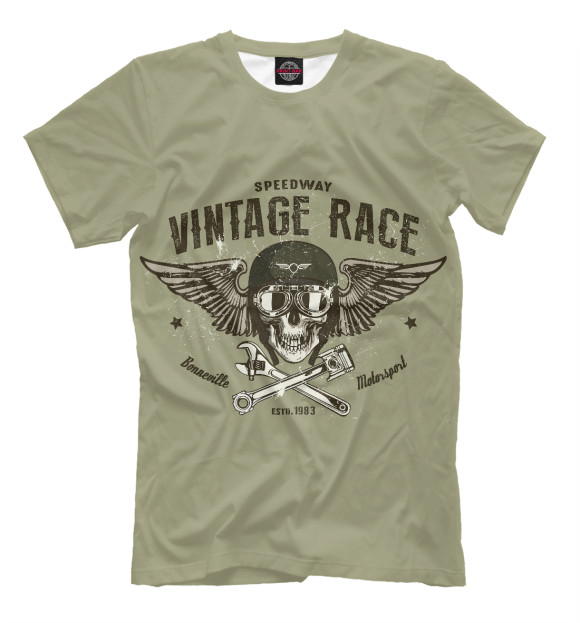 Мужская футболка с изображением Vintage Race цвета Хаки