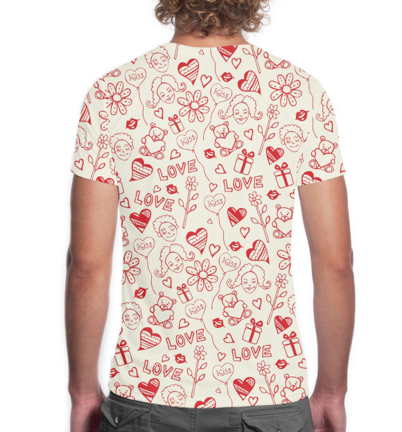 Мужская футболка с изображением Половинки сердца цвета Белый