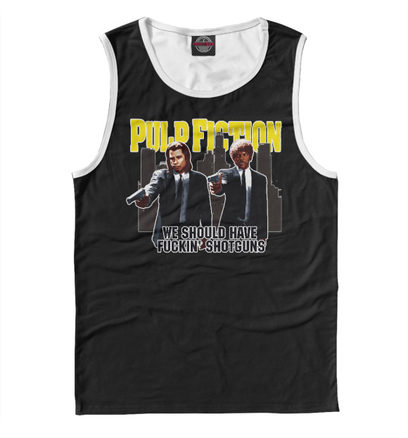 Мужская майка с изображением Pulp Fiction (криминально чтиво) цвета Белый
