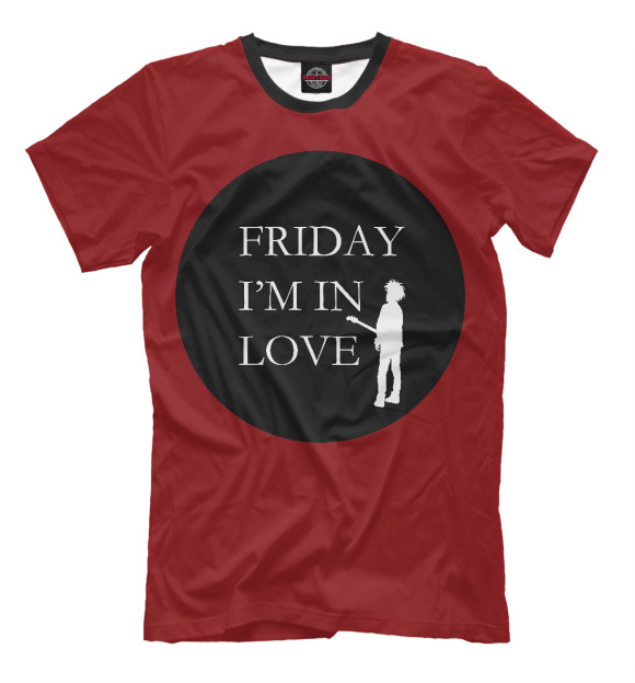 Мужская футболка с изображением Friday, i am in love! цвета Темно-бордовый