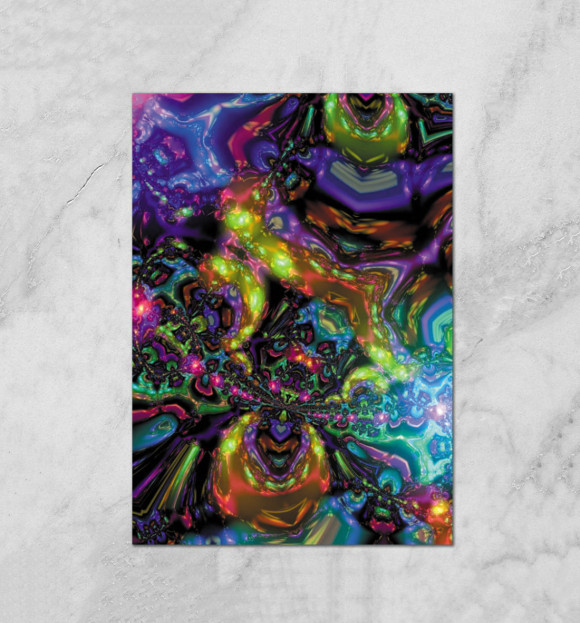 Плакат с изображением Psychedelic цвета Белый