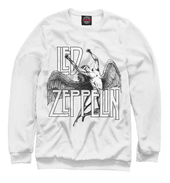 Мужской свитшот с изображением Led Zeppelin цвета Белый