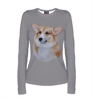 Женский лонгслив Corgi dog