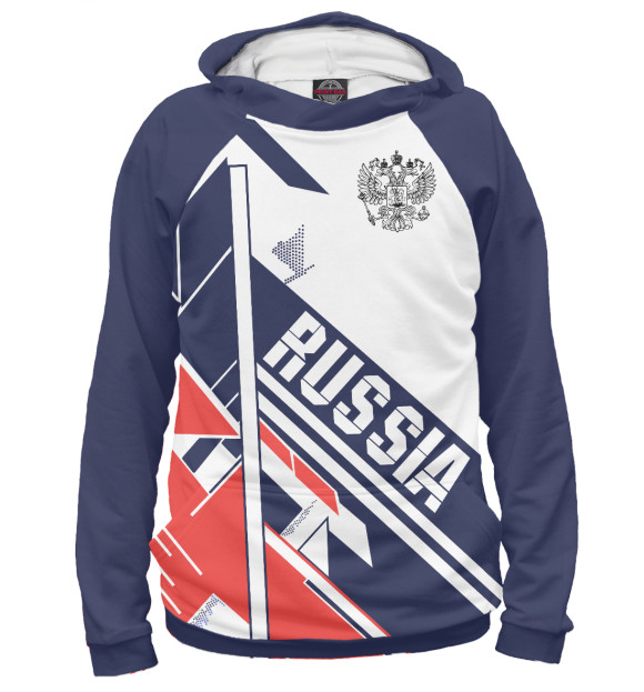 Женское худи с изображением Russia цвета Белый