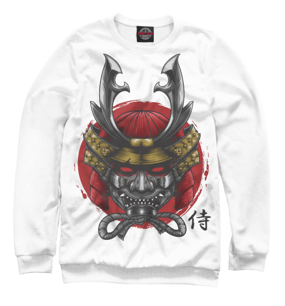 Женский свитшот с изображением Samurai head цвета Белый