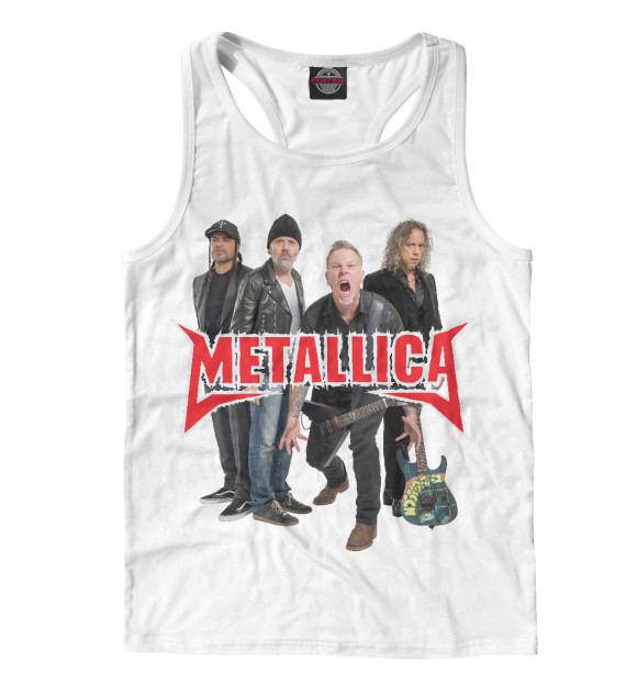 Мужская майка-борцовка с изображением Metallica цвета Белый