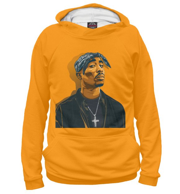 Женское худи с изображением THUG 2pac цвета Белый