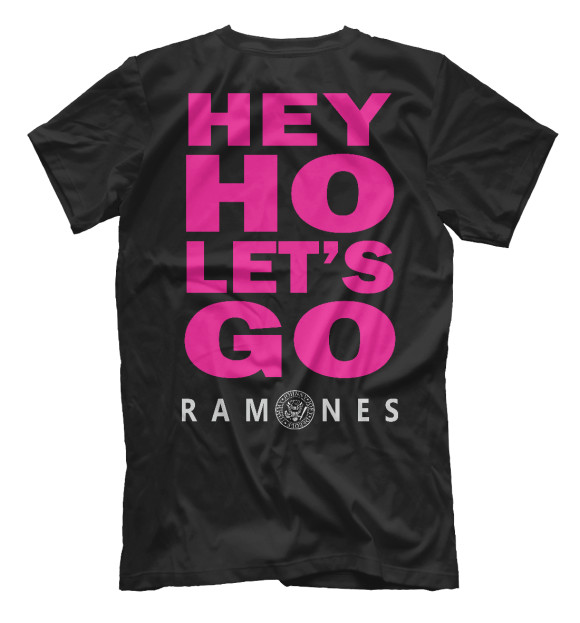 Мужская футболка с изображением Ramones pink цвета Белый