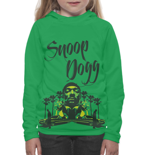 Худи для девочки с изображением Snoop Dogg цвета Белый