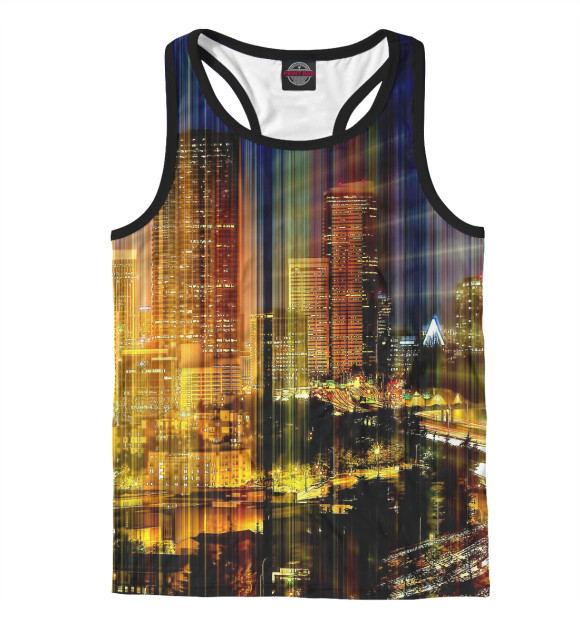 Мужская майка-борцовка с изображением Искажения цвета Белый