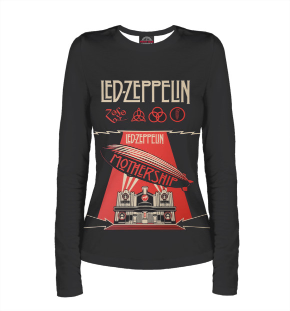 Женский лонгслив с изображением Led Zeppelin цвета Белый