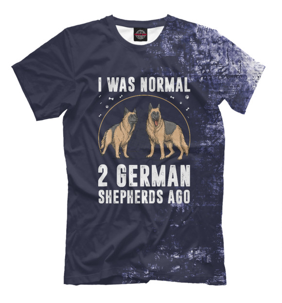Мужская футболка с изображением I Was Normal 2 Shepherd цвета Белый