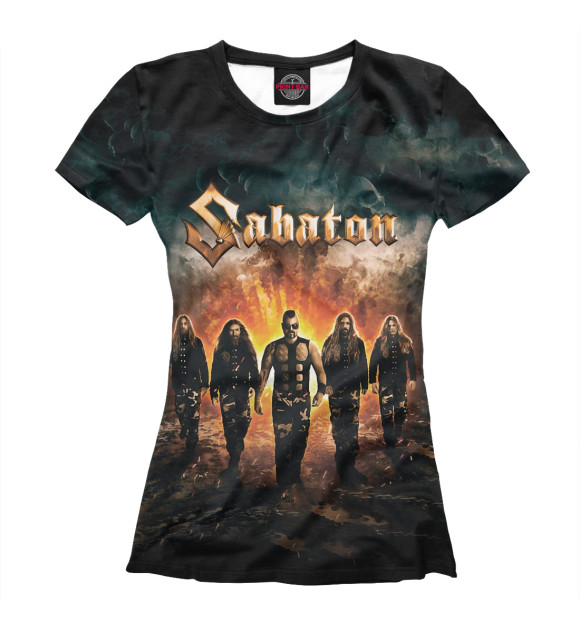 Женская футболка с изображением Sabaton цвета Белый