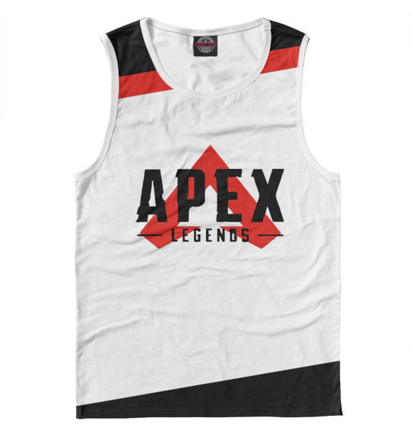 Мужская майка с притом Апекс цвета Белый Мужская майка с изображением Апекс цвета Белый