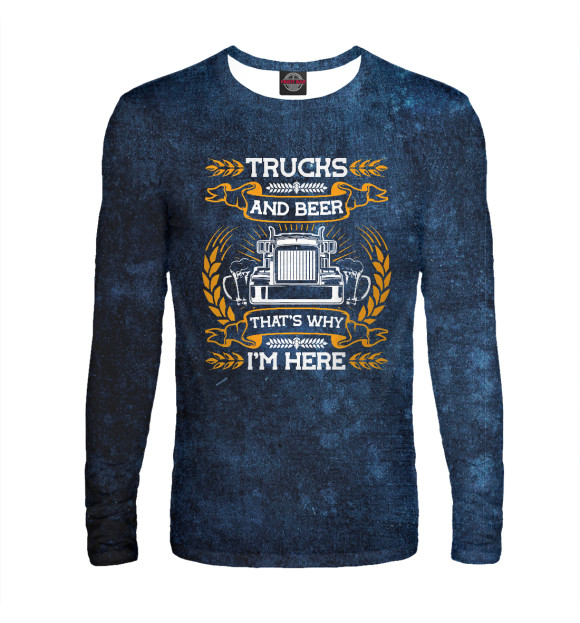 Мужской лонгслив с изображением Trucks цвета Белый