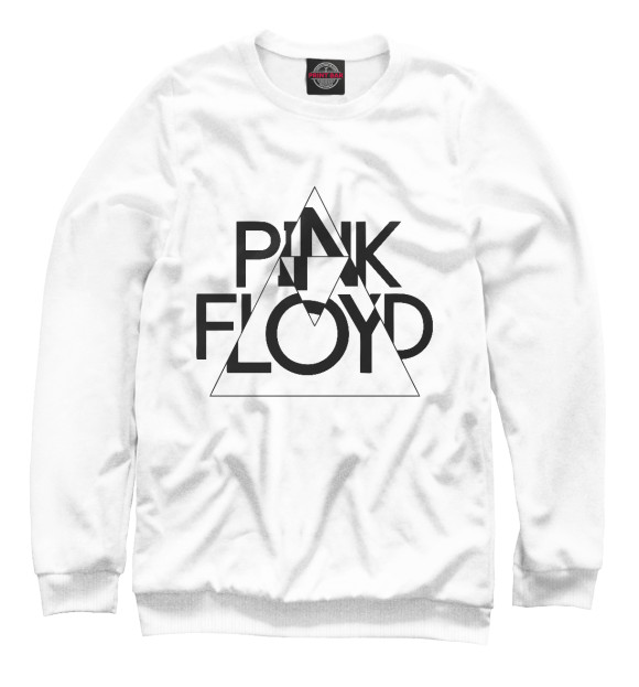 Свитшот для девочек с изображением Pink Floyd черный логотип цвета Белый