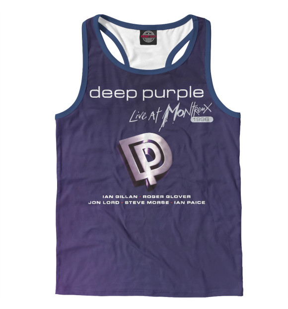 Мужская майка-борцовка с притом Deep Purple цвета Белый Мужская майка-борцовка с изображением Deep Purple цвета Белый