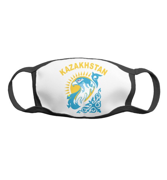 Маска тканевая с изображением Казахстан цвета Белый