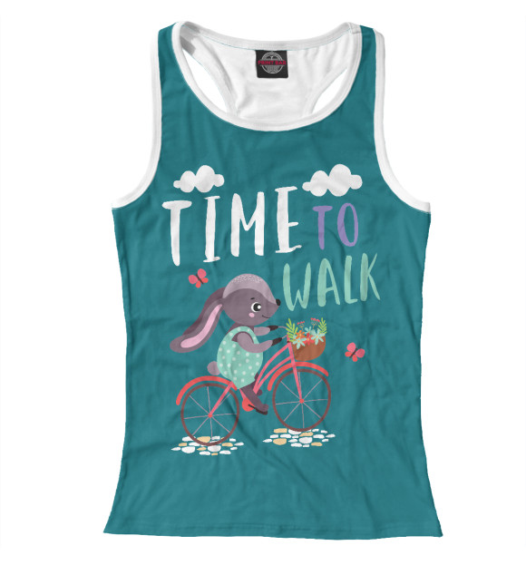 Женская майка-борцовка с изображением Прогулка цвета Белый