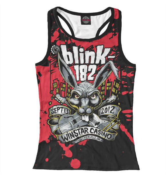 Женская майка-борцовка с изображением Blink-182 цвета Белый