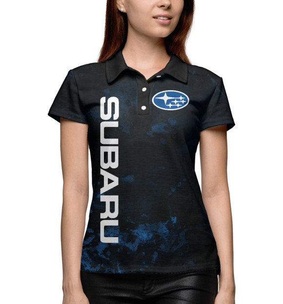 Женское поло с изображением Subaru | Субару | Авто цвета Белый
