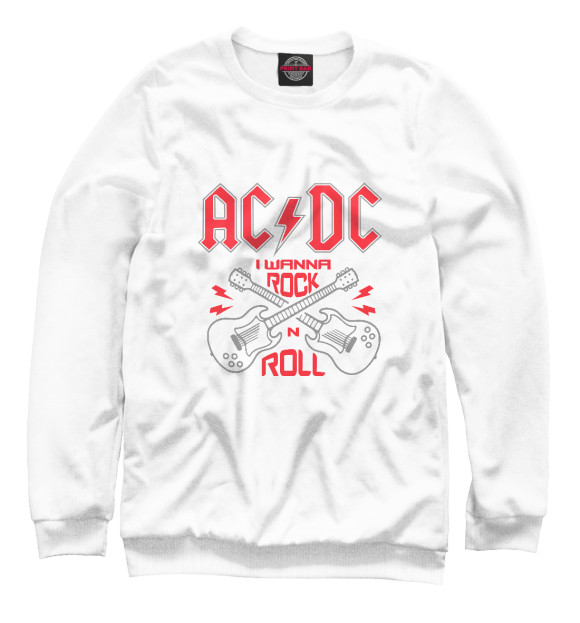 Свитшот для мальчиков с изображением AC/DC цвета Белый